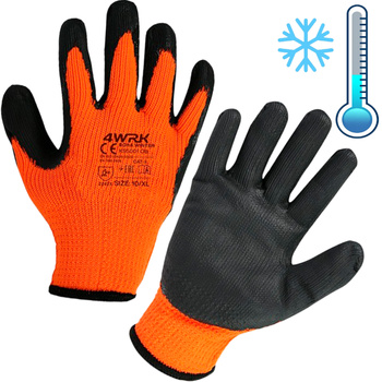 Rękawice robocze zimowe bawełniane z lateksem 9 L 1szt.