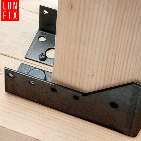 Wieszak belki zagięty czarny 48x96x75x2 wspornik łącznik 1szt.