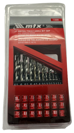 Wiertło metal zestaw 19szt. 1do10 cylin MTx 723889