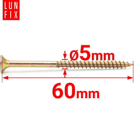Wkręty uniwersalne 5x60 hartowane ocynkowane KDH 200szt.