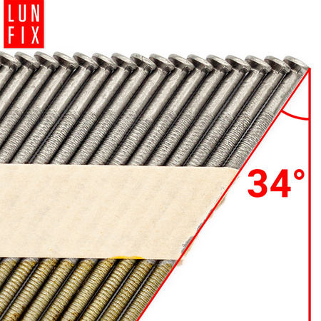 Gwoździe do gwoździarki 50mm 2,8x50 2 cale pierścieniowe na papierze czarne 4000szt.