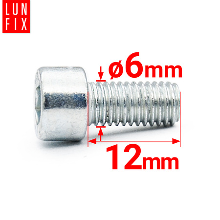 Śruby imbusowe M6x12 ocynkowane DIN912 klasa 8.8 1kg