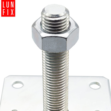 Podstawa słupa regulowana na wysokość z gwintem 80x80x250 kotwa