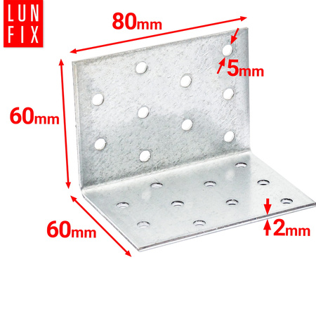 Kątownik montażowy 60x60x80x2 KM9 20szt.