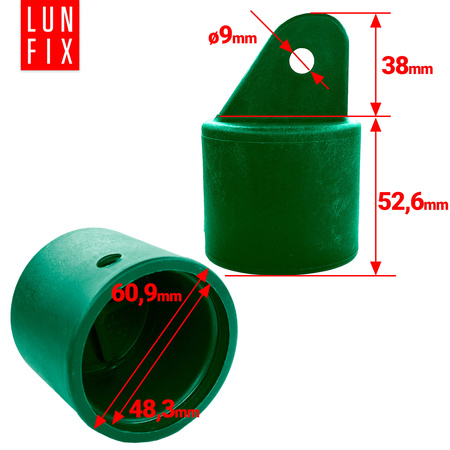 Nasadka wspornik słupa podporowego fi48mm zielony