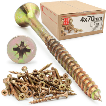 Wkręty uniwersalne 4x70 hartowane ocynkowane KDH 1kg