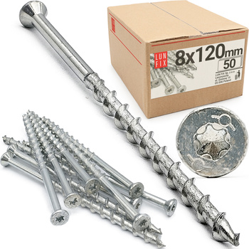 Wkręty do gazobetonu 8x120 łeb stożkowy z gniazdem TX30 50szt.