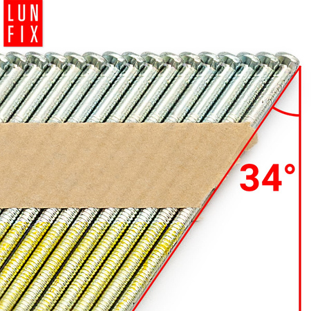 Gwoździe do gwoździarki 75mm 2,8x75 pierścieniowe na papierze ocynkowane 2000szt.