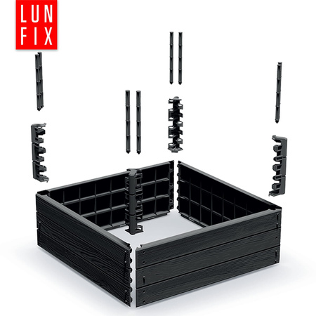 Grządka ogrodowa podwyższona 75x75x25cm antracytowa