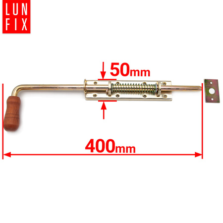 Zasuwa ryglowa 400x50 mm ze sprężyną ZSRD400