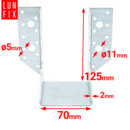 Wieszak belki 70x125mm wspornik łącznik WB70