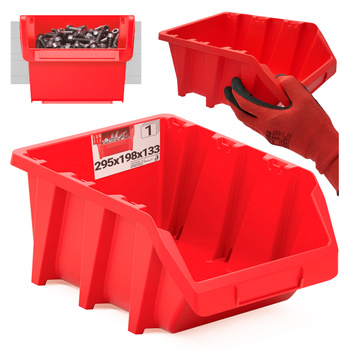 Kuweta warsztatowa czerwona 295x198x133 mm