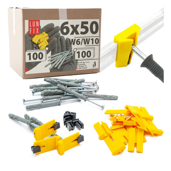 System mocowania listwy tynkarskiej 100 sztuk z kołkami