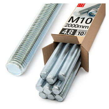 Pręt gwintowany szpilka M10 ocynkowany 2000 mm klasa 4.8 10szt.