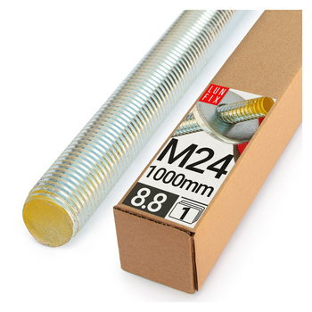 Pręt gwintowany szpilka M24 ocynkowany 1000 mm klasa 8.8 1szt.