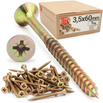 Wkręty uniwersalne 3,5x60 hartowane ocynkowane KDH 1kg