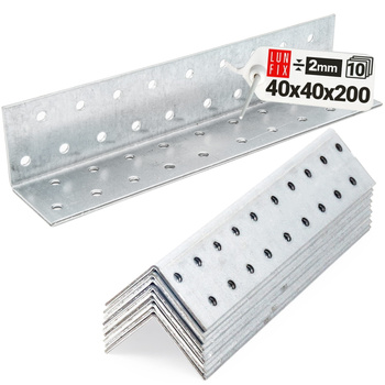 KM6 Kątownik ciesielski montażowy łacznik 40x40x200 gr. 2,0mm 10szt