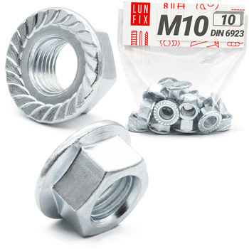 Nakrętka kołnierzowa M10 DIN6923 ocynkowana 10szt.