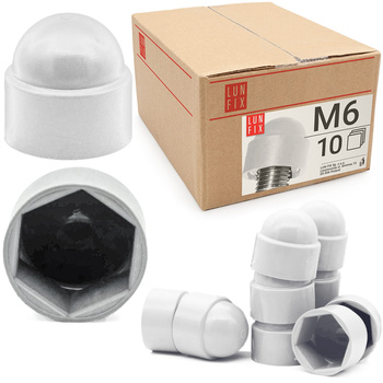 Zaślepka na śruby M6/10 maskownica kołpak biała 10szt.