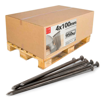 Gwoździe budowlane 4x100 mm 4" czarne 950kg paleta