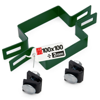 Obejma pośrednia 100x100 mm zielona komplet