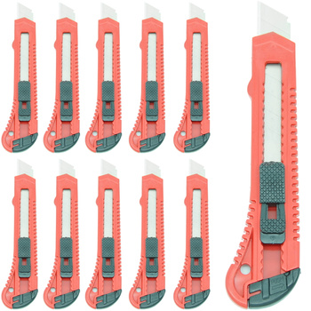 Nóż z ostrzem łamanym tapeciak 18mm 10szt.