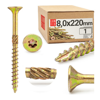 Wkręty ciesielskie stożkowe 8x220 do drewna KMWHT 1szt.
