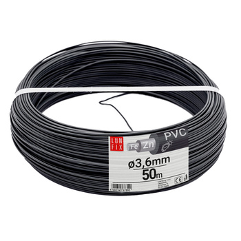 Drut naciągowy do siatki 3.6mm grafitowy ocynkowany powlekany PCV 50mb