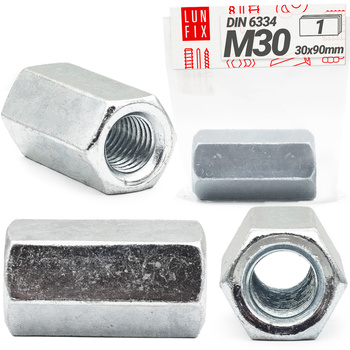 Nakrętka przedłużana M30 DIN6334 ocynkowana 1szt.