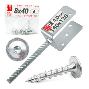 Zestaw podstawa słupa z prętem 140 mm + wkręty