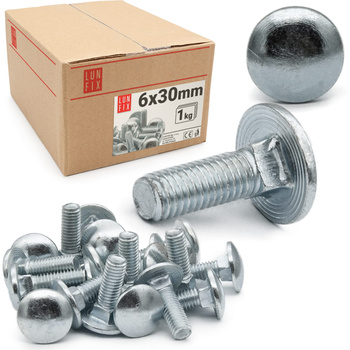 Śruby zamkowe M6x30mm ocynkowane łeb grzybkowy 1kg