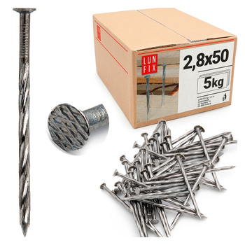 Gwoździe skręcane 2,8x50 mm 2 cale czarne 5kg