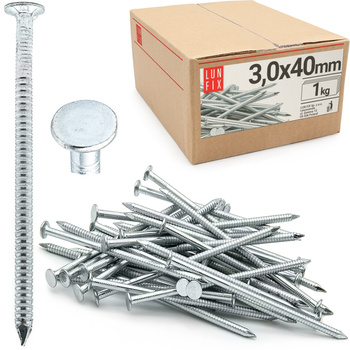 Gwoździe pierścieniowe 3x40mm ocynkowane 1kg