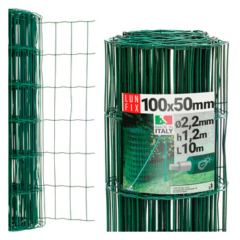 Siatka ogrodzeniowa zielona 120cm oczko 100x50 fi 2,2mm zgrzewana ocynkowana powlekana PCV 10mb