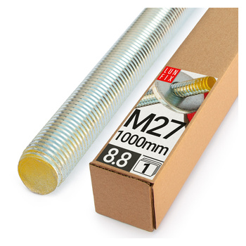Pręt gwintowany szpilka M27 ocynkowany 1000 mm klasa 8.8 1szt.