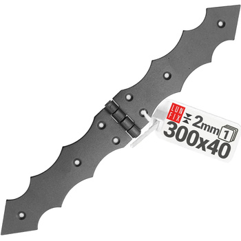 Zawias ozdobny czarny francuski 300x40x2