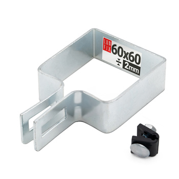 Obejma końcowa początkowa 60x60 mm srebrna komplet