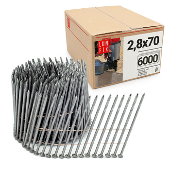 Gwoździe do gwoździarki bębnowej 70mm 2,8x70 pierścieniowe na drucie 6000szt.