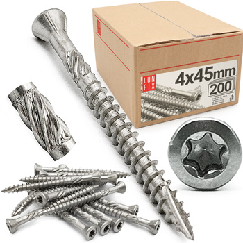 Wkręty tarasowe nierdzewne 4x45mm do deski tarasowej 200szt.