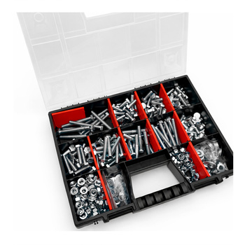 Śruby nakrętki podkładki 390szt. zestaw M10 ocynk