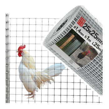 Siatka hodowlana 100cm 25x25 fi 1,4mm zgrzewana ocynkowana 25mb