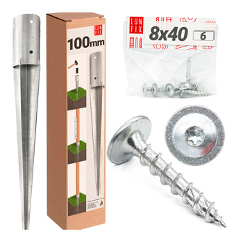 Zestaw podstawa słupa okrągła 100 + wkręty