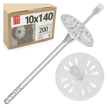 Kołki do styropianu 140 mm z trzpieniem 200szt.