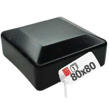 Nasadka na słupek 80x80 mm czarna daszek 1szt.