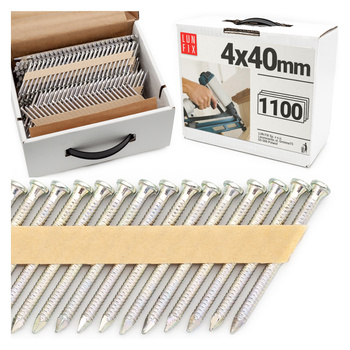 Gwoździe do gwoździarki 40mm 4x40 1,5 cala ANCHOR na papierze ocynkowane 1100szt.