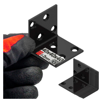 Kątownik montażowy czarny 40x40x40x2 10szt.