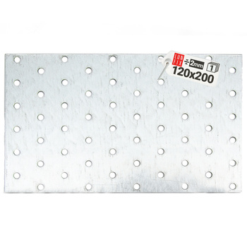 Łącznik płaski płytka perforowana 120x200 mm ocynk