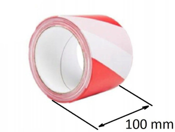 Taśma ostrzeg biało-czerw nieklej 100mm/100m