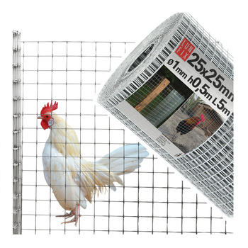 Siatka hodowlana 50cm 25x25 fi 1 mm zgrzewana ocynkowana 5mb