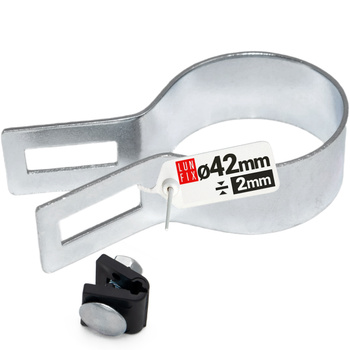 Obejma końcowa początkowa fi42 do słupa ocynkowana zestaw